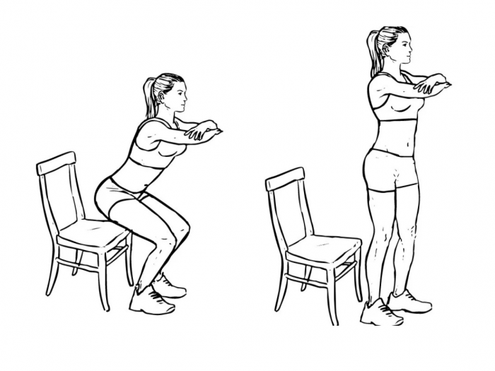 1 кардиоупражнение, которое можно делать со стулом для похудения всего тела, а еще живот и ноги подтянем